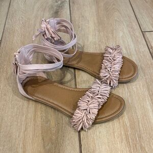 Justice Pink Tassel Kids Sandals